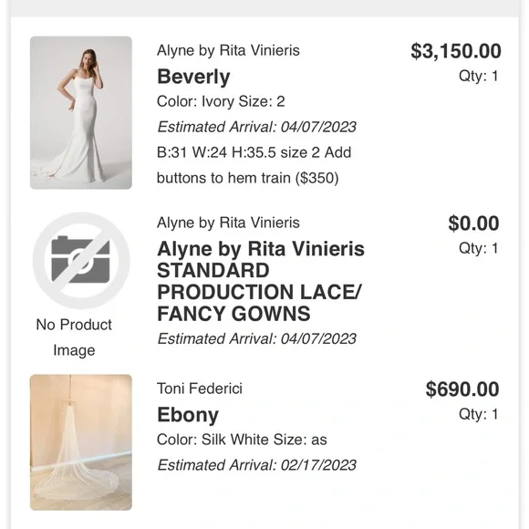 Alyne by Rita Vinieris Beverly wedding dress size 2 in Ivory